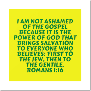 Bible Verse Romans 1:16 Posters and Art